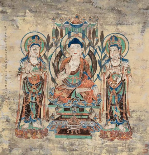 劉璟作品《敦煌莫高窟千佛洞第四四四窟說法圖》