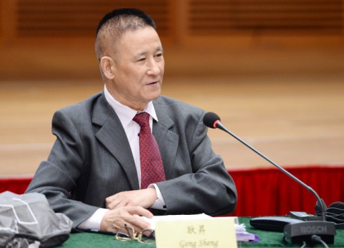 Geng Sheng, investigador do Instituto de História da Academia Chinesa das Ciências Sociais proferiu discurso de boas-vindas